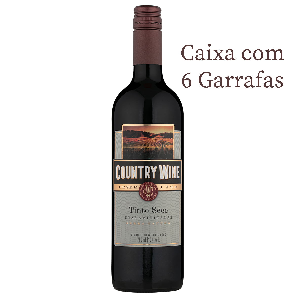 Vinho Aurora Country Wine Tinto Seco 750ml C/6
