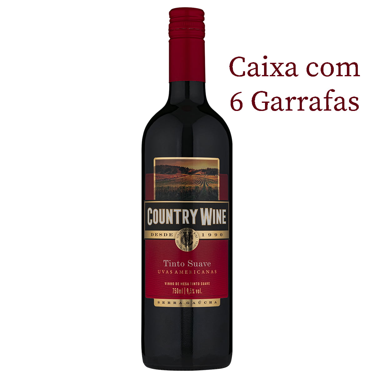Vinho Aurora Country Wine Tinto Suave 750ml C/6