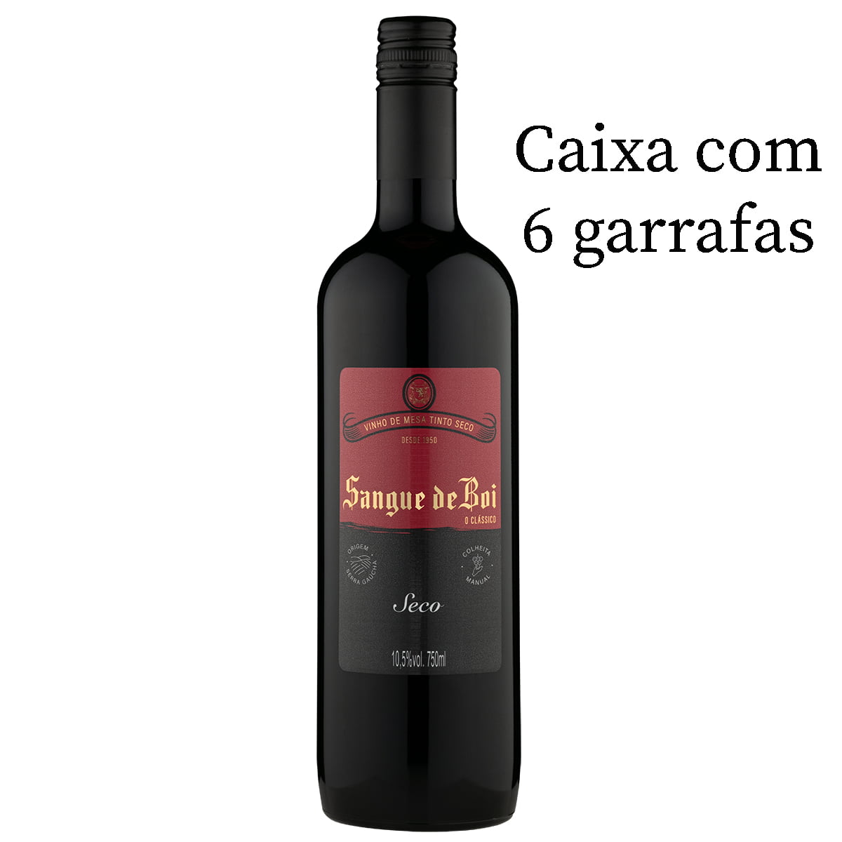 Vinho Aurora Sangue de Boi Tinto Seco 750ml C/6