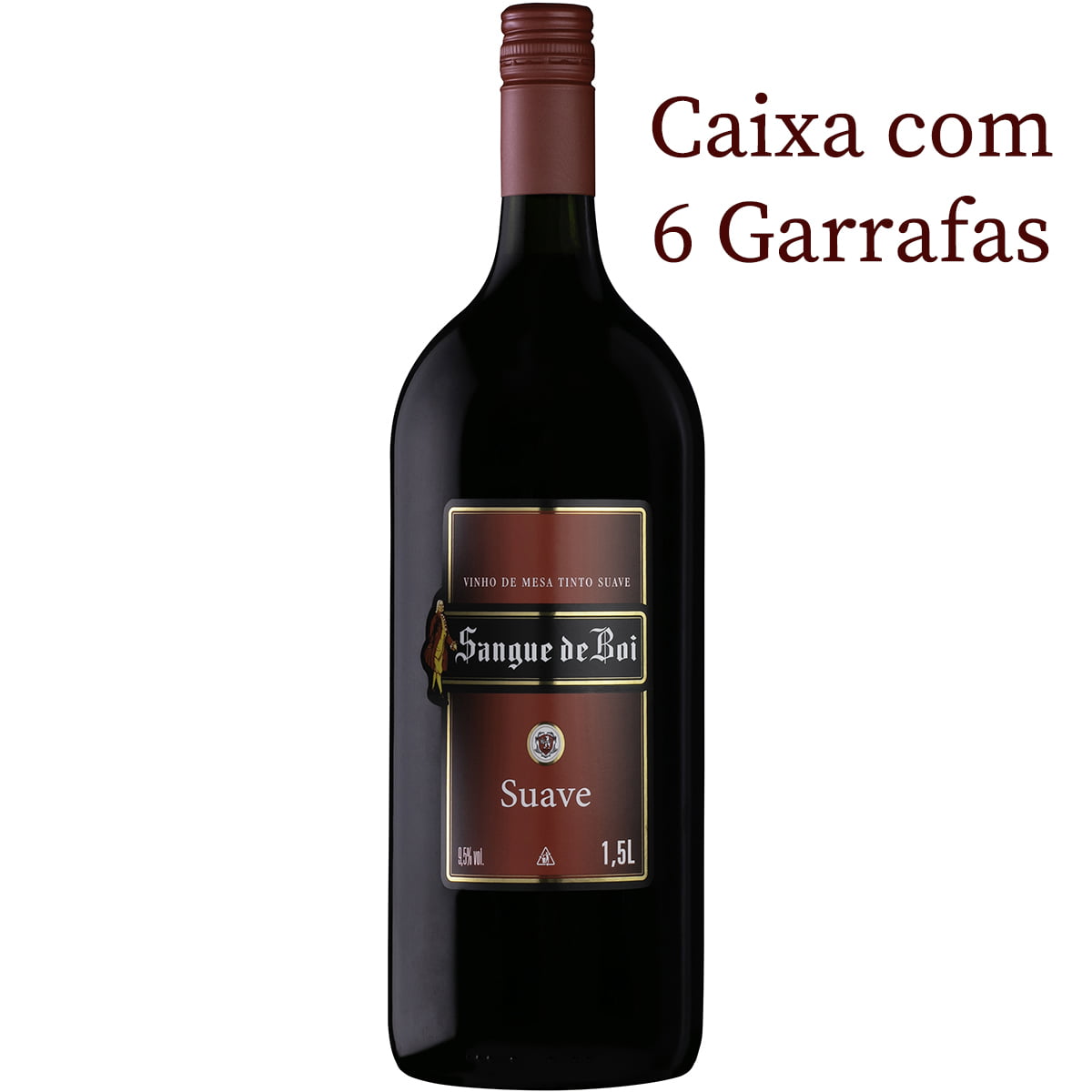 Vinho Aurora Sangue de Boi Tinto Suave 1,5Lts C/6