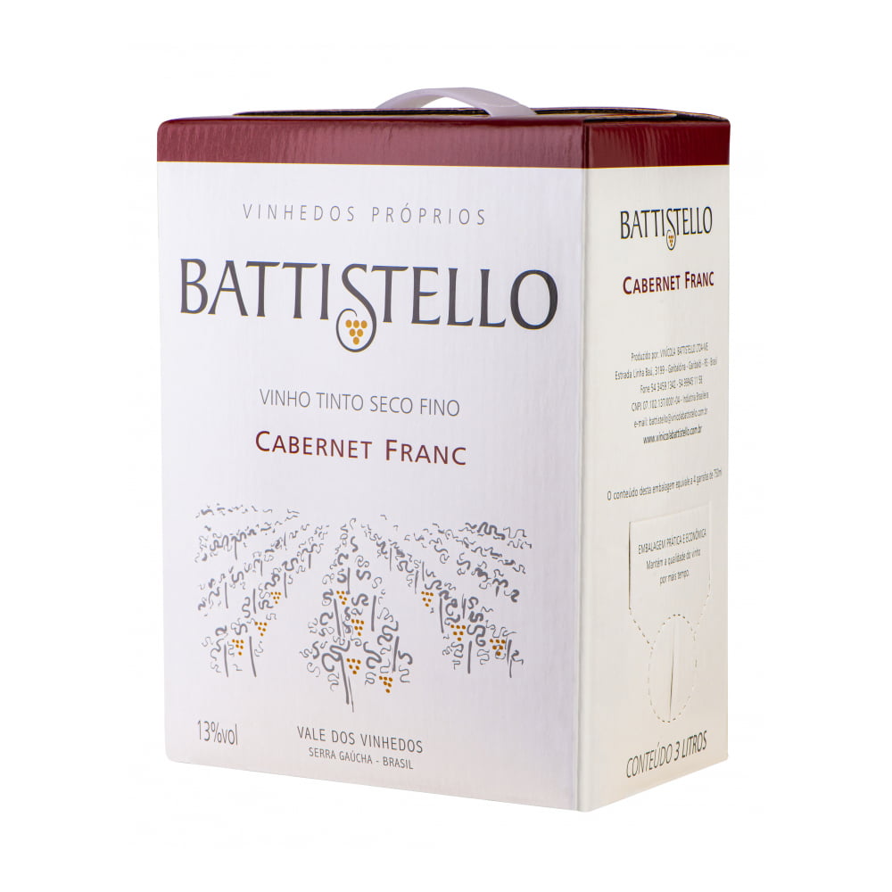 Vinho Battistello Cabernet Franc Tinto Seco Bag in Box 3Lts