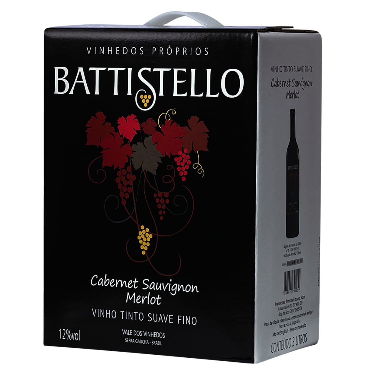 Vinho Battistello Cabernet Sauvignon/Merlot Tinto Suave Bag In Box 3Lts