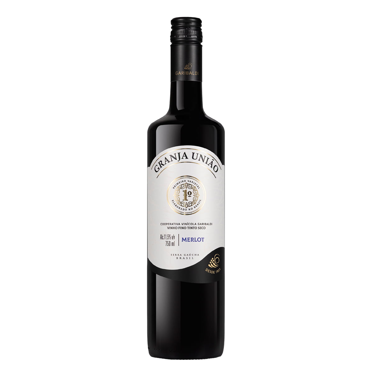 Vinho Garibaldi Granja União Merlot Tinto Seco 750ml