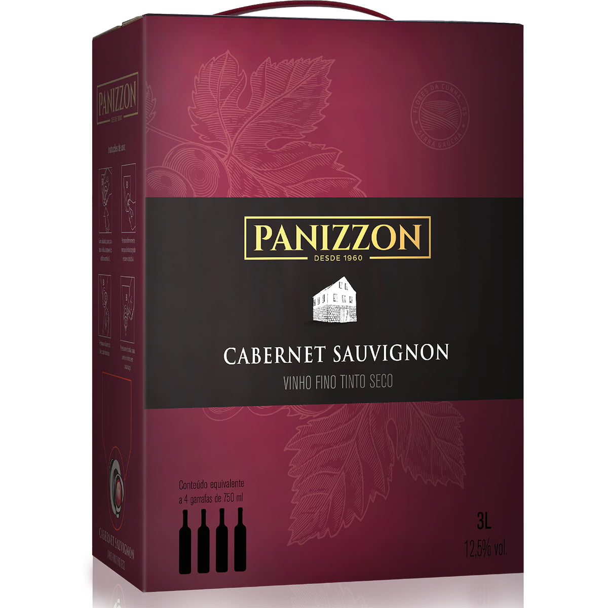 Panizzon Cabernet Sauvignon Vinho Tinto Seco Bag in Box 3L