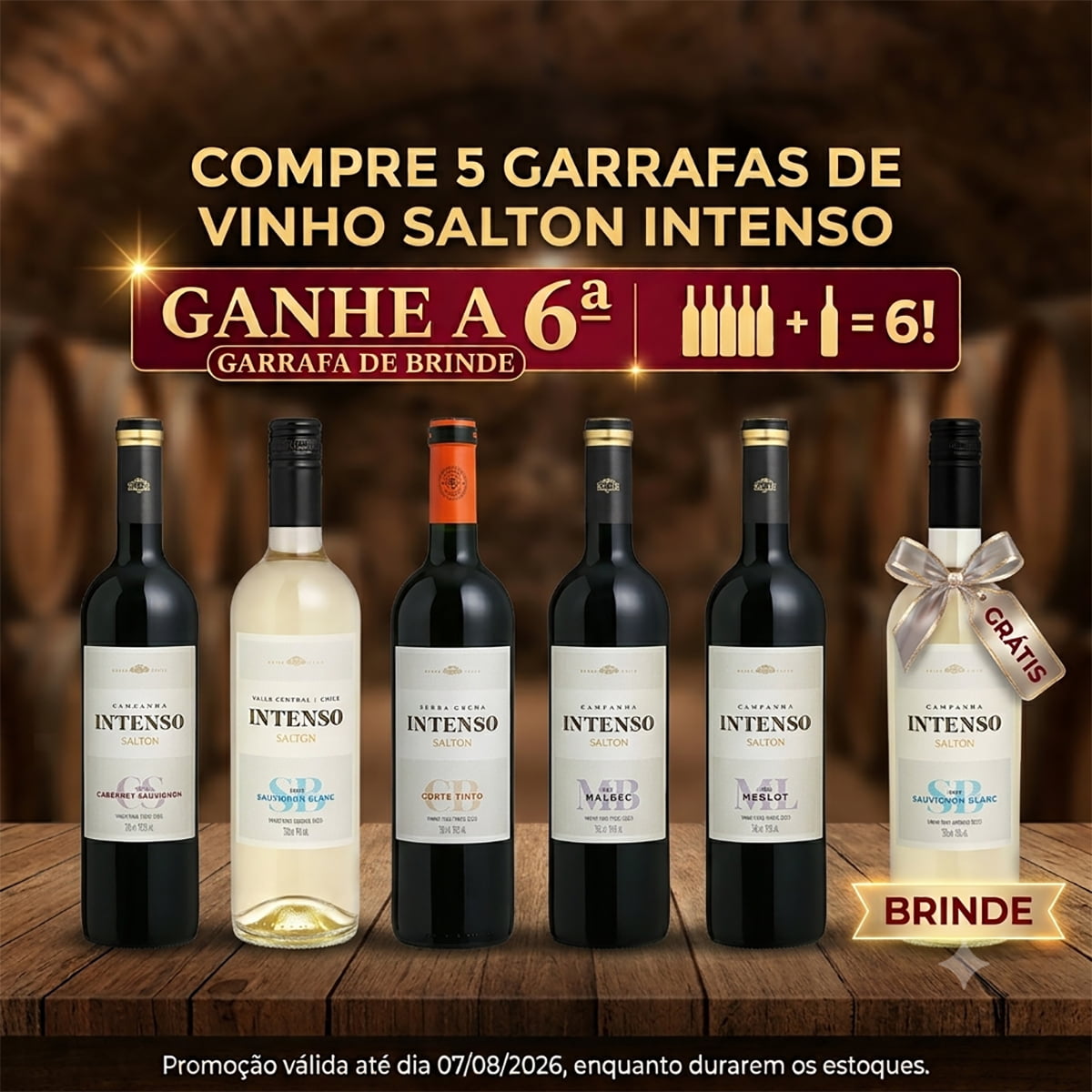 Vinhos Salton Intenso 750ml - Compre 5 Leve 6