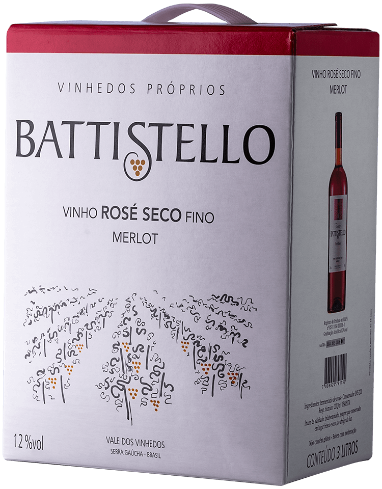 Battistello Merlot Vinho Rosé Seco Bag In Box 3Lts